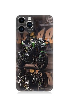 Apple Uyumlu iPhone 14 Pro  Motosiklet Gecesi Desenli Silikon Kılıf