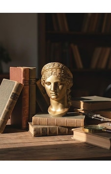 Zeroxo Antik Yunan Heykeli Gold Dekoratif Mini Obje, Figür / Mitolojik Sanat Dokunuşlu Masaüstü Dekor Diğer