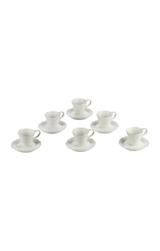 Lucky Art Amoria Bone 6li Kahve Fincani Seti Lykı 005 Beyaz Lucky Art Amoria Bone 6li Kahve Fincani Seti Lykı 005 Beyaz