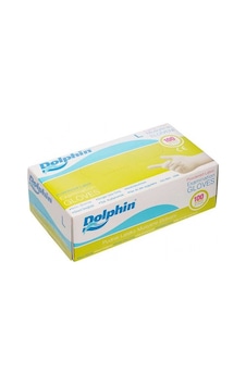 Dolphin Pudralı Lateks Muayene Eldiveni 100'lü Beyaz Dolphin Pudralı Lateks Muayene Eldiveni 100'lü Beyaz