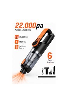 Araç Süpürgesi Işıklı Kablosuz 22.000 Pascal Çekim Gücü Vakum Ve Üfleme 2in1 10başlık Metal Filtreli Araç Süpürgesi Işıklı Kablosuz 22.000 Pascal Çekim Gücü Vakum Ve Üfleme 2in1 10başlık Metal Filtreli