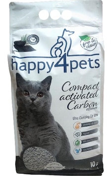 Happy4pets Activ Carbon İnce Taneli Topaklaşan Bentonit Kedi Kumu 10 KG Happy4pets Activ Carbon İnce Taneli Topaklaşan Bentonit Kedi Kumu 10 KG