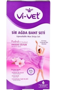 Vi-Vet Pudralı Hassas Ciltler için Sir Ağda Bant Seti 41'li Vi-Vet Pudralı Hassas Ciltler için Sir Ağda Bant Seti 41'li