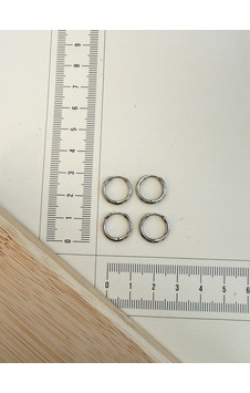 316 L Cerrahi Çelik 1,6mm 10mm Çelik Halka Küpe Gümüş 4 Adet 316 L Cerrahi Çelik 1,6mm 10mm Çelik Halka Küpe Gümüş 4 Adet
