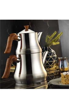 Lines Naz Aile Boyu Çaydanlık Ahşap Kulp Inox Lines Naz Aile Boyu Çaydanlık Ahşap Kulp Inox