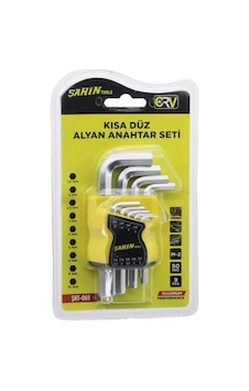 Şahin Tools Şht-069 Alyan Anahtar Seti 9 Adet 50hrc M-2 1.5 - 2 - 2.5 - 3- 4 - 5- 6 - 8 - 10 Şahin Tools Şht-069 Alyan Anahtar Seti 9 Adet 50hrc M-2 1.5 - 2 - 2.5 - 3- 4 - 5- 6 - 8 - 10