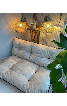 Puf Petek Önü Palet Yer Minderi Ikili Takım Krem 70x100cm Bej Puf Petek Önü Palet Yer Minderi Ikili Takım Krem 70x100cm Bej