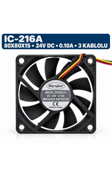 Marsden 80x80x15 Mm 24v Dc 0.10a 3 Kablolu Soğutma Fanı