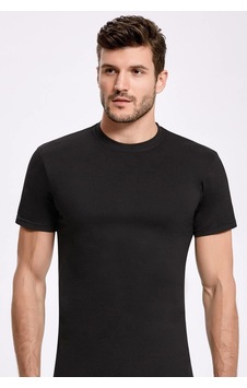 İlke İç Giyim Siyah Bisiklet Yaka Erkek T-shirt Siyah Xl