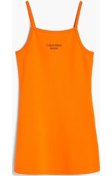Calvin Klein Stack Logo Punto Str Kadın Turuncu Elbise
