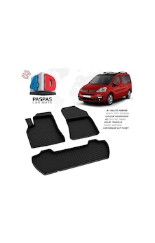 Citroen Berlingo 4d Araca Özel Havuzlu Kauçuk Paspas 2008-2018 110 Hp