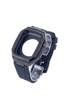 Cosmotex Newface Apple Watch Uyumlu 44mm Kr402 Metal Kasa Silikon Kordon - Siyah Cosmotex Newface Apple Watch Uyumlu 44mm Kr402 Metal Kasa Silikon Kordon - Siyah
