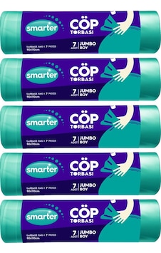Smarter 5'li Jumbo Boy Çöp Torbası 80 x 110 CM Çöp Poşeti Smarter 5'li Jumbo Boy Çöp Torbası 80 x 110 CM Çöp Poşeti