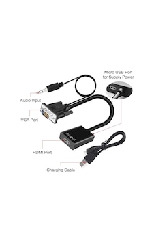 Vga To Hdmi Çevirici Vga + Audio To Hdmi Converter + Usb Vga Hdmi Vga To Hdmi Çevirici Vga + Audio To Hdmi Converter + Usb Vga Hdmi