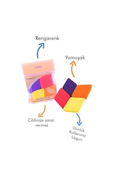 Connert Renkli Makyaj Süngeri 4'lü