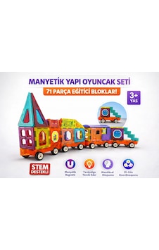 71 Parça Manyetik Yapı Oyuncak Seti Magnetik Tren Blok İnşa Oyunu 71 Parça Manyetik Yapı Oyuncak Seti Magnetik Tren Blok İnşa Oyunu