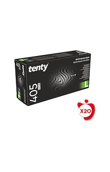 Tenty 405 Extra Pudrasız Nitril Eldiven L Beden Siyah 100'lü 20 Paket