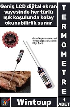 Termometre Dijital Hassas Ölçüm Mutfak Et Süt Sıvı Barbekü Profesyonel Saplamalı Gıda Termometresi Termometre Dijital Hassas Ölçüm Mutfak Et Süt Sıvı Barbekü Profesyonel Saplamalı Gıda Termometresi