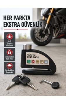 Titreşim Sensörlü Alarmlı Motosiklet Disk Kilidi 14mm Çelik Çift Kilitleme - Bayi Depom Diğer Titreşim Sensörlü Alarmlı Motosiklet Disk Kilidi 14mm Çelik Çift Kilitleme - Bayi Depom Diğer