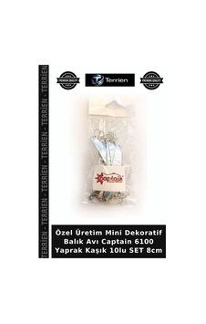 Özel Üretim Mini Dekoratif Balık Avı Captain 6100 Yaprak Kaşık 10lu Set 8cm Standart