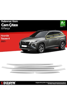 S-Dizayn  Hyundai Tucson Uyumlu 4 Krom Cam Çıtası 6 Parça. 2020 Üzeri Parça