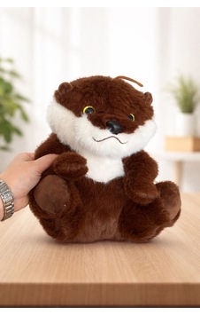 Peluş Oturan Kunduz 30cm Kahverengi Peluş Oturan Kunduz 30cm Kahverengi