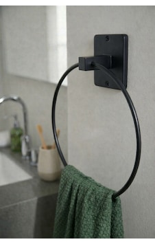 Yapışkanlı Siyah Halka Havluluk Duvar Tipi Delme Gerektirmez Banyo Havlu Askılığı S-102 Kts Siyah Yapışkanlı Siyah Halka Havluluk Duvar Tipi Delme Gerektirmez Banyo Havlu Askılığı S-102 Kts Siyah