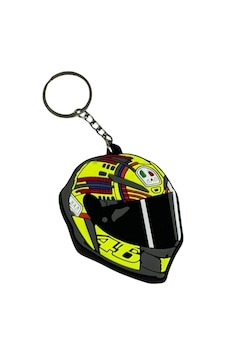 Mini Silikon Kask Anahtarlık - Sarı-siyah Çok Renkli