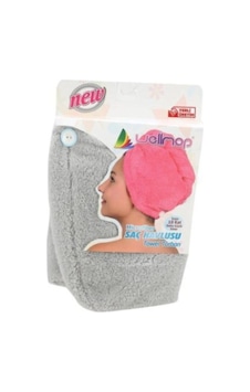 Wellmop Mikrofiber Düğmeli Saç Havlusu Gri Gri Wellmop Mikrofiber Düğmeli Saç Havlusu Gri Gri