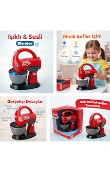 Işıklı Ve Sesli Blender Çocuklar İçin Gerçekçi Evcilik Mutfak Seti Işıklı Ve Sesli Blender Çocuklar İçin Gerçekçi Evcilik Mutfak Seti