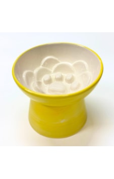 Pawstar Seramik Yüksek Yavaş Yeme Mama Kabı 400 Ml- Sarı Desen Pawstar Seramik Yüksek Yavaş Yeme Mama Kabı 400 Ml- Sarı Desen