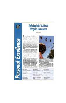 Personal Excellence - Yaşam Rotanızı Keşfedin - İçinizdeki Lideri Özgür Bırakın- Retro Eski Basım Koleksiyon Temmuz 2003 Yıl:4 Sayı:45 Personal Excellence - Yaşam Rotanızı Keşfedin - İçinizdeki Lideri Özgür Bırakın- Retro Eski Basım Koleksiyon Temmuz 2003 Yıl:4 Sayı:45