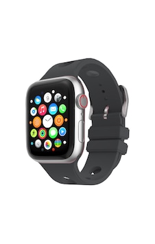 Apple Watch 10 42mm Uyumlu Kordon Delikli Tasarım Silikon Koyu Gri Apple Watch 10 42mm Uyumlu Kordon Delikli Tasarım Silikon Koyu Gri