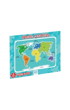 Dünya Haritası Frame Puzzle-35 Dünya Haritası Frame Puzzle-35