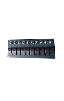 Karavan & Tekne Sigortalı Tuş Paneli Otomatik Panel Alüminyum Gövde - 10'lu Karavan & Tekne Sigortalı Tuş Paneli Otomatik Panel Alüminyum Gövde - 10'lu
