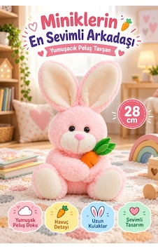 Pembe Tavşan Peluş Oyuncak 28 Cm Havuçlu Sevimli Yumuşak Oyuncak Çocuk Odası Dekoru Uyku Arkadaşı Set Pembe Tavşan Peluş Oyuncak 28 Cm Havuçlu Sevimli Yumuşak Oyuncak Çocuk Odası Dekoru Uyku Arkadaşı Set