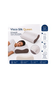 Homedius Visco Queen Spacer Silk Boyun Destekli Ortopedik Visco Yastık 55x35x12 Cm Beyaz Homedius Visco Queen Spacer Silk Boyun Destekli Ortopedik Visco Yastık 55x35x12 Cm Beyaz