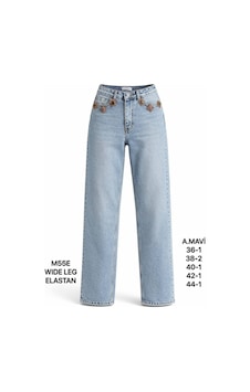 Miss Poem Kadın Açık Mavi Taş Aksesuar Detaylı Wide Leg Jean Pantolon A.mavi Miss Poem Kadın Açık Mavi Taş Aksesuar Detaylı Wide Leg Jean Pantolon A.mavi