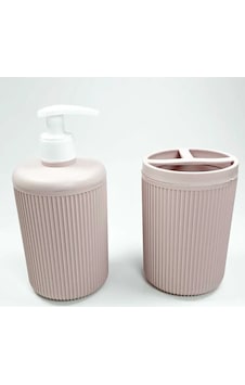 Tedar Plastik Sıvı Sabunluk Ve Diş Fırçalık Set Renk Pudra Najmaddin 6411267