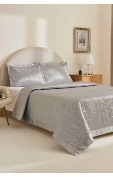 Kaşmir Home Anita Kristal Çift Kişilik Saten Yatak Örtüsü Takımı Gümüş Kaşmir Home Anita Kristal Çift Kişilik Saten Yatak Örtüsü Takımı Gümüş
