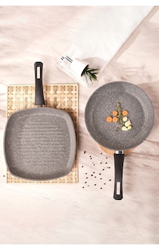 Karaca Biogranit Gris Tava Grill Set Gri Karaca Biogranit Gris Tava Grill Set Gri