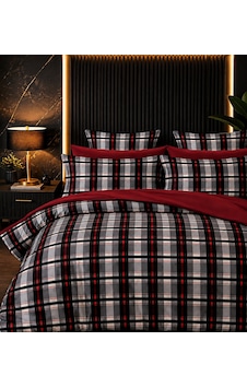 More Home Çift Kişilik Nevresim Takımı Lastikli Çarşaflı Motif Desen Bordo