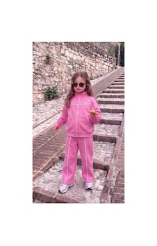 Toikids Kız Çocuk Fermuarlı Şerit Detaylı Eşofman Takımı Pembe Toikids Kız Çocuk Fermuarlı Şerit Detaylı Eşofman Takımı Pembe
