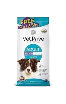 Vet Prive Adult Kuzu Etli Yetişkin Köpek Maması 14+2.5 Kg Vet Prive Adult Kuzu Etli Yetişkin Köpek Maması 14+2.5 Kg