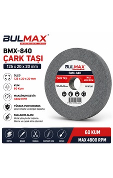 Bulmax Bmx840 Çark Taşı Bileme Taşı 125 X 20 X 20 60 Kum Max 4800 Rpm