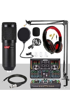 Lastvoice BM800 Titanium Set Efektli Ses Kartı Mikrofon Kulaklık Stand Kayıt Canlı Yayın (PC ve Telefon) Lastvoice BM800 Titanium Set Efektli Ses Kartı Mikrofon Kulaklık Stand Kayıt Canlı Yayın (PC ve Telefon)