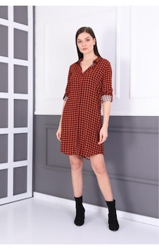 Polologin Butik Kazayağı Renkli Viskon Tunik Bordo