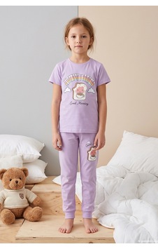 Remsa Kız Çocuk Kısa Kol Baskılı Penye Pijama Takımı 2647 Lila01 Lila Remsa Kız Çocuk Kısa Kol Baskılı Penye Pijama Takımı 2647 Lila01 Lila