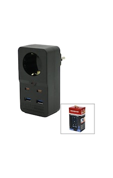 Winnboss Wınnboss-3438 Termal Akım Korumalı Duvar Tipi Priz Siyah 2500w 1xpriz 2x Usb 2x Type-c 10a Diğer