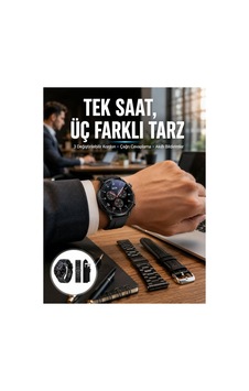 Akıllı Saat Yeni Nesil Üç Kordonlu Nabız Ölçer Çağrı Cevaplama Yeni Nesil - Hs08377903-44 Renkli